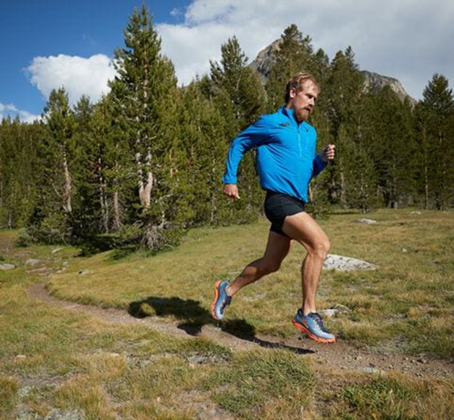 Trail Shoes Mens - Hoka One One Mafate Speed 3 - Blue - WAZEBVC-53